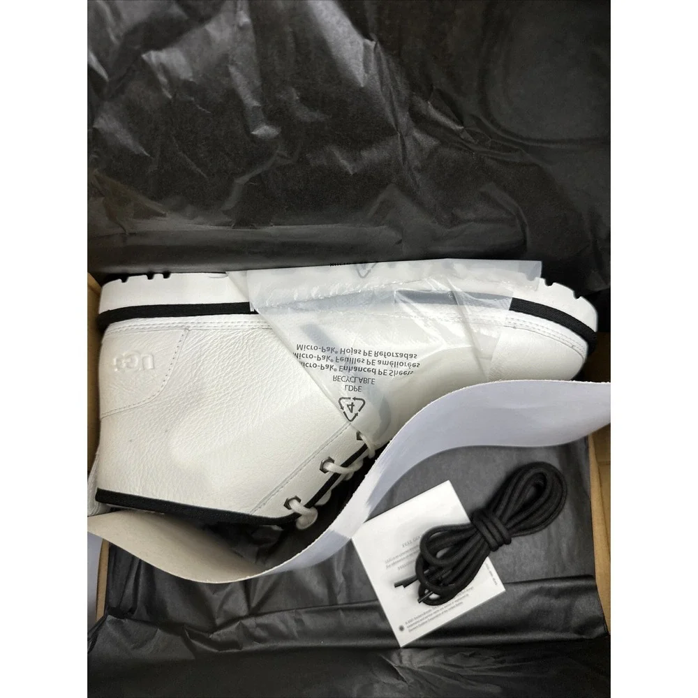 Ugg Australia Men`s Neumel Leather Boots - White / Black - US Size 12 - New‎